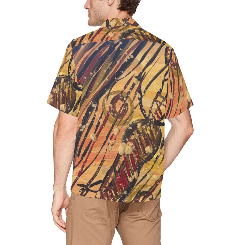 Hawaiian Shirt with Chest Pocket&Merged Design — Design 2 — Midnight Dreaming
