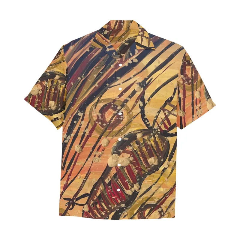 Hawaiian Shirt with Chest Pocket&Merged Design — Design 2 — Midnight Dreaming