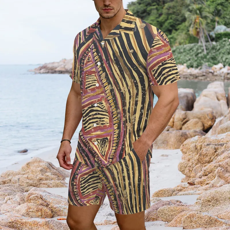 Men's Hawaiian Shirt & Shorts Set — Midnight Dreaming