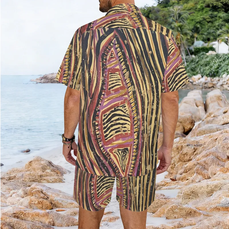 Men's Hawaiian Shirt & Shorts Set — Midnight Dreaming