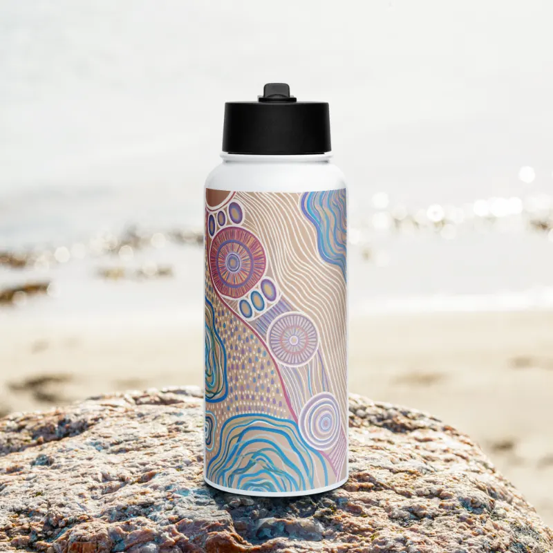 Stainless steel water bottle with a straw lid — Midnight Dreaming