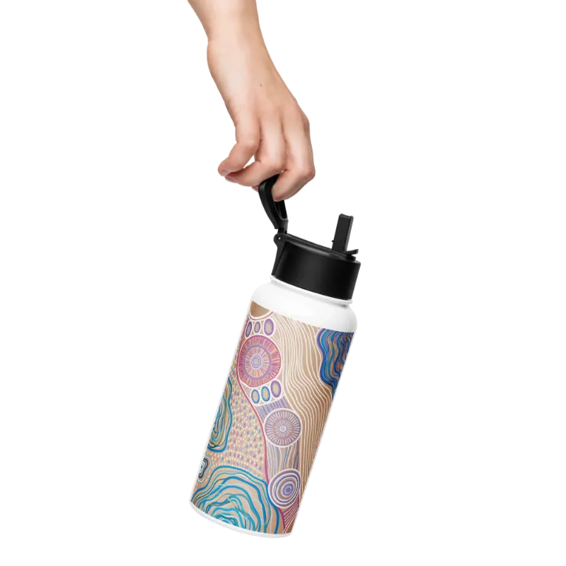Stainless steel water bottle with a straw lid — Midnight Dreaming