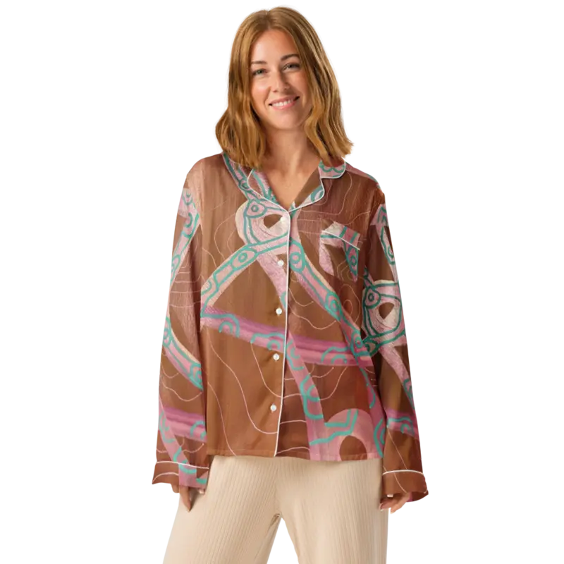 Womba Billa long sleeve pajama top / White / XS — White