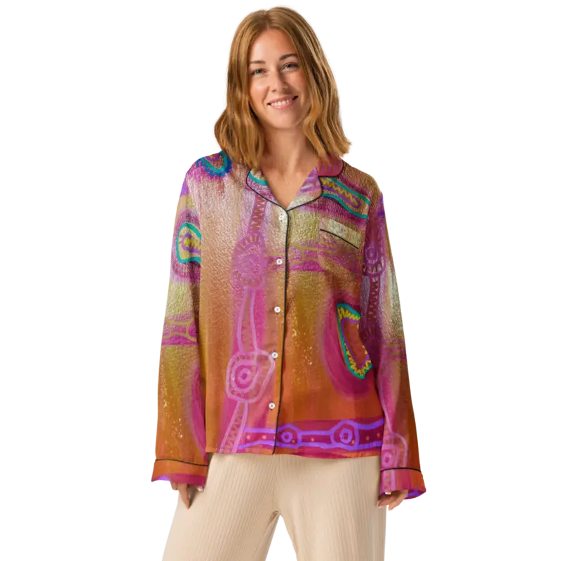 Womba long sleeve pajama top / Black / XS — Black