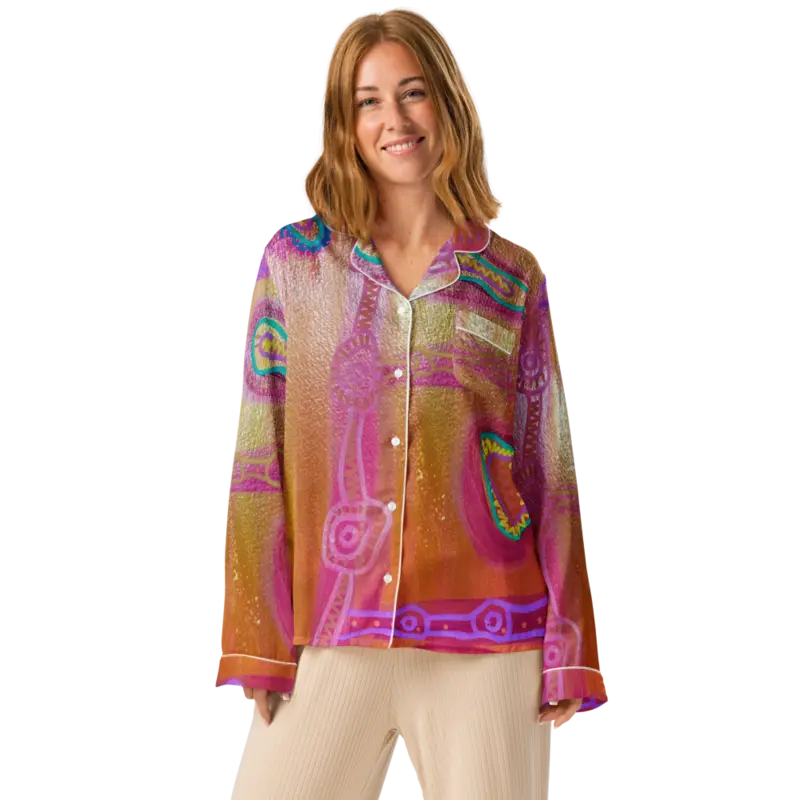 Womba long sleeve pajama top / White / XS — White
