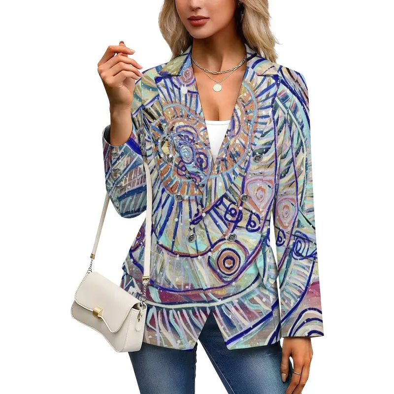 Women’s Double Breasted Blazer — Design 2 — Midnight Dreaming