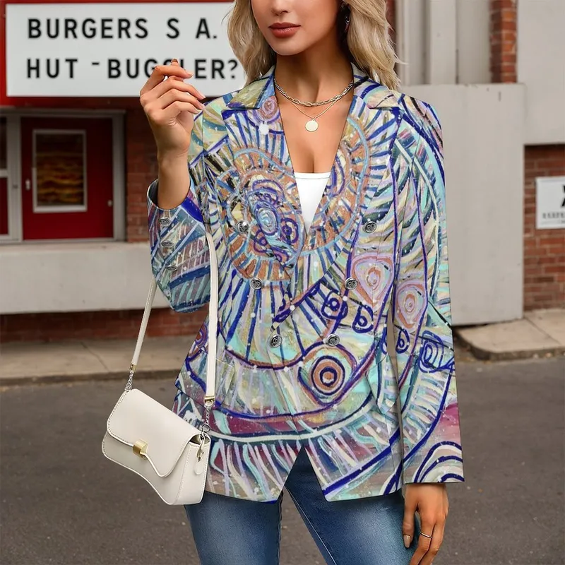 Women’s Double Breasted Blazer — Design 2 — Midnight Dreaming