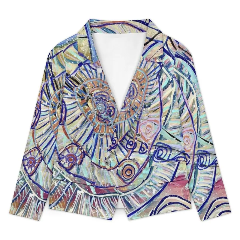 Women’s Double Breasted Blazer — Design 2 — Midnight Dreaming