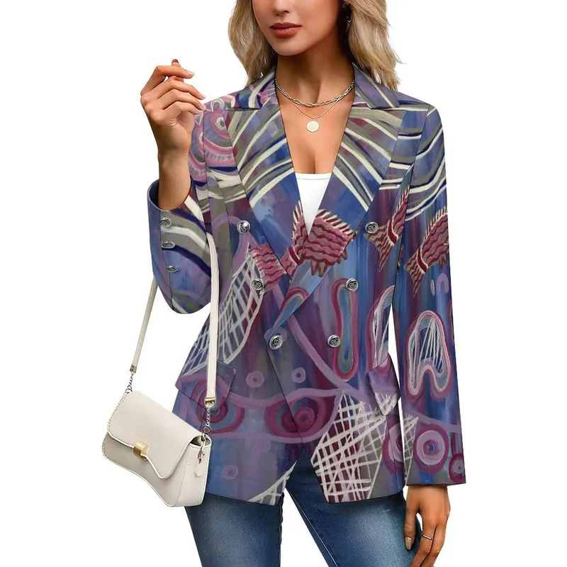 Women’s Double Breasted Blazer — Midnight Dreaming