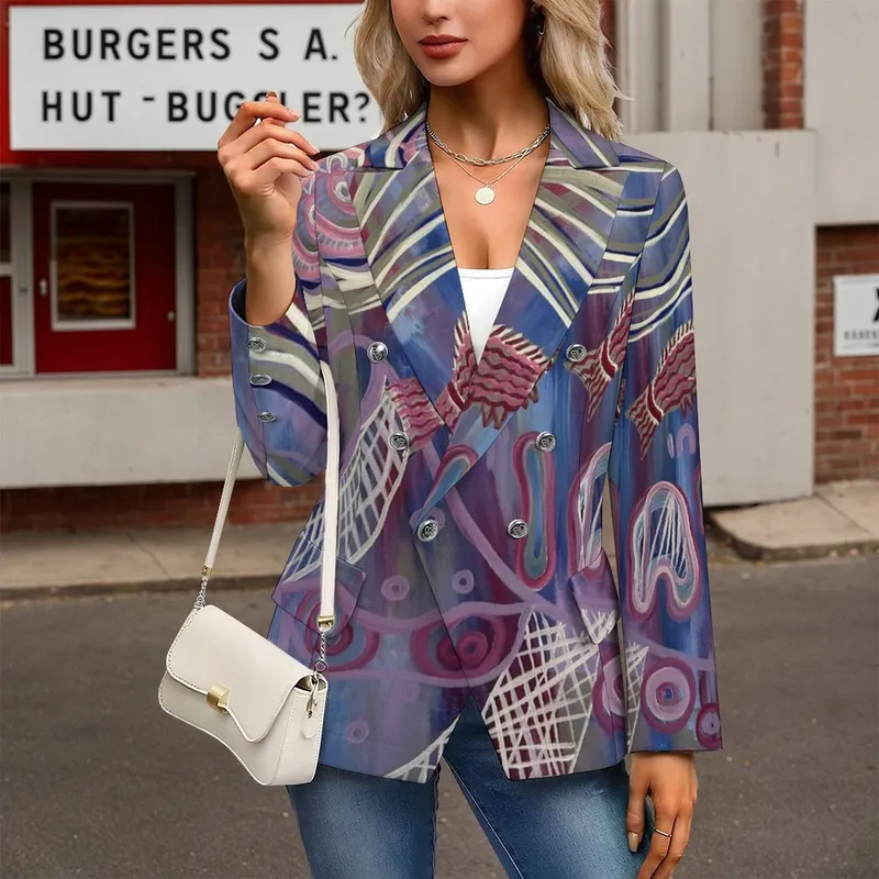 Women’s Double Breasted Blazer — Midnight Dreaming
