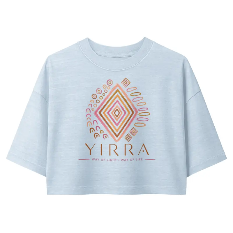 Women’s garment dye cropped tee / Light Washed Denim / S — Light Washed Denim