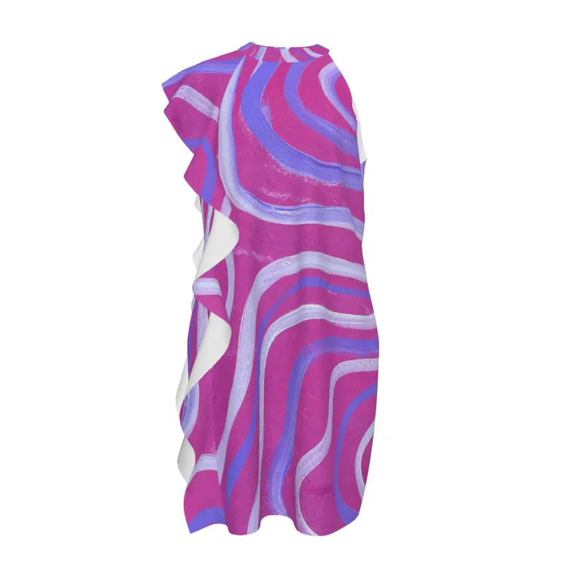 Women's Right-Side Ruffle Sleeve Dress — Midnight Dreaming