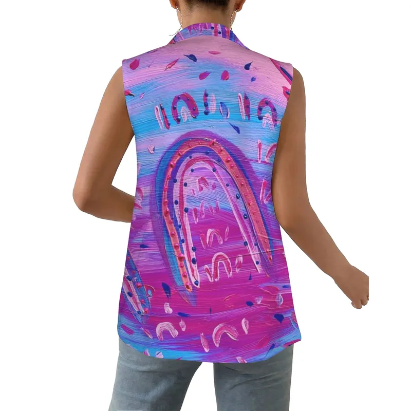 Women's Sleeveless Blazer — Midnight Dreaming