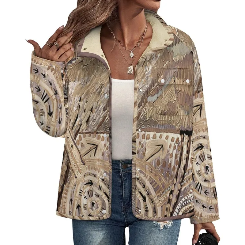 Women's Stand Collar Fleece Jacket — Midnight Dreaming