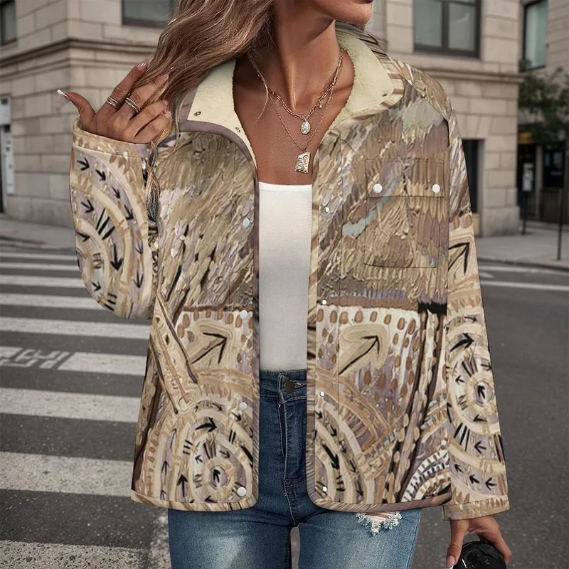 Women's Stand Collar Fleece Jacket — Midnight Dreaming